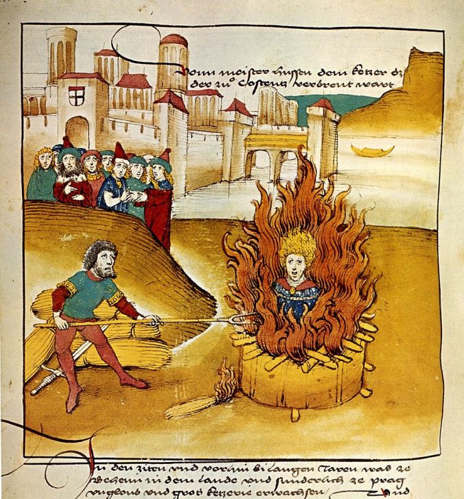 Execució de Jan Hus a la foguera, Spiezer Chronik de Diebold Schiling el vell (1485)